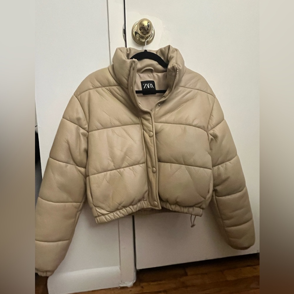 Zara Leather Puffer
